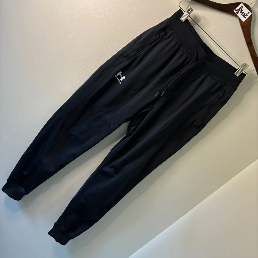 Under Armour S Black Jogger Sweatpants Sporty Athletic Athleisure Preppy Running